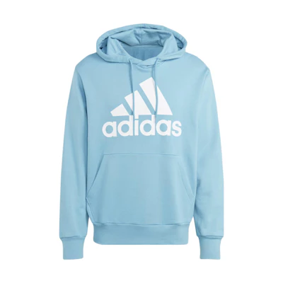 adidas Essentials French Terry Big Logo Hoodie Blue Long-Sleeve Pullover IC9367