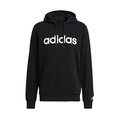 adidas Essentials French Terry Linear Logo Hoodie Black Pullover GK9064