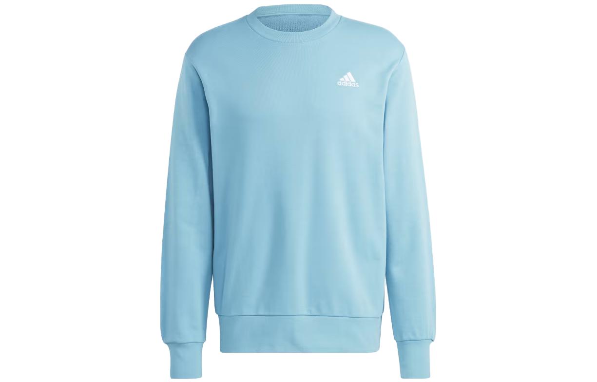 adidas Essentials French Terry Small Logo Crewneck Sweatshirt Blue IC9330