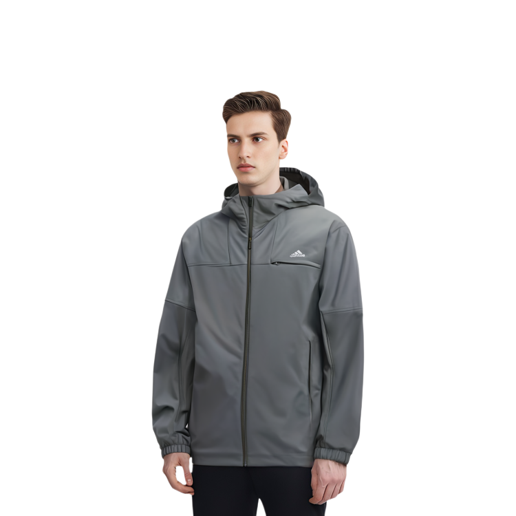 adidas Essentials Full-Zip Hoodie Jacket Grey IK7354 圖 5