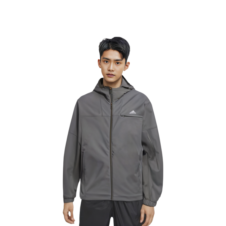 adidas Essentials Full-Zip Hoodie Jacket Grey IK7354 圖 6