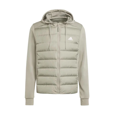 adidas Essentials Hybrid Down Hooded Jacket Grey-Green IS1273