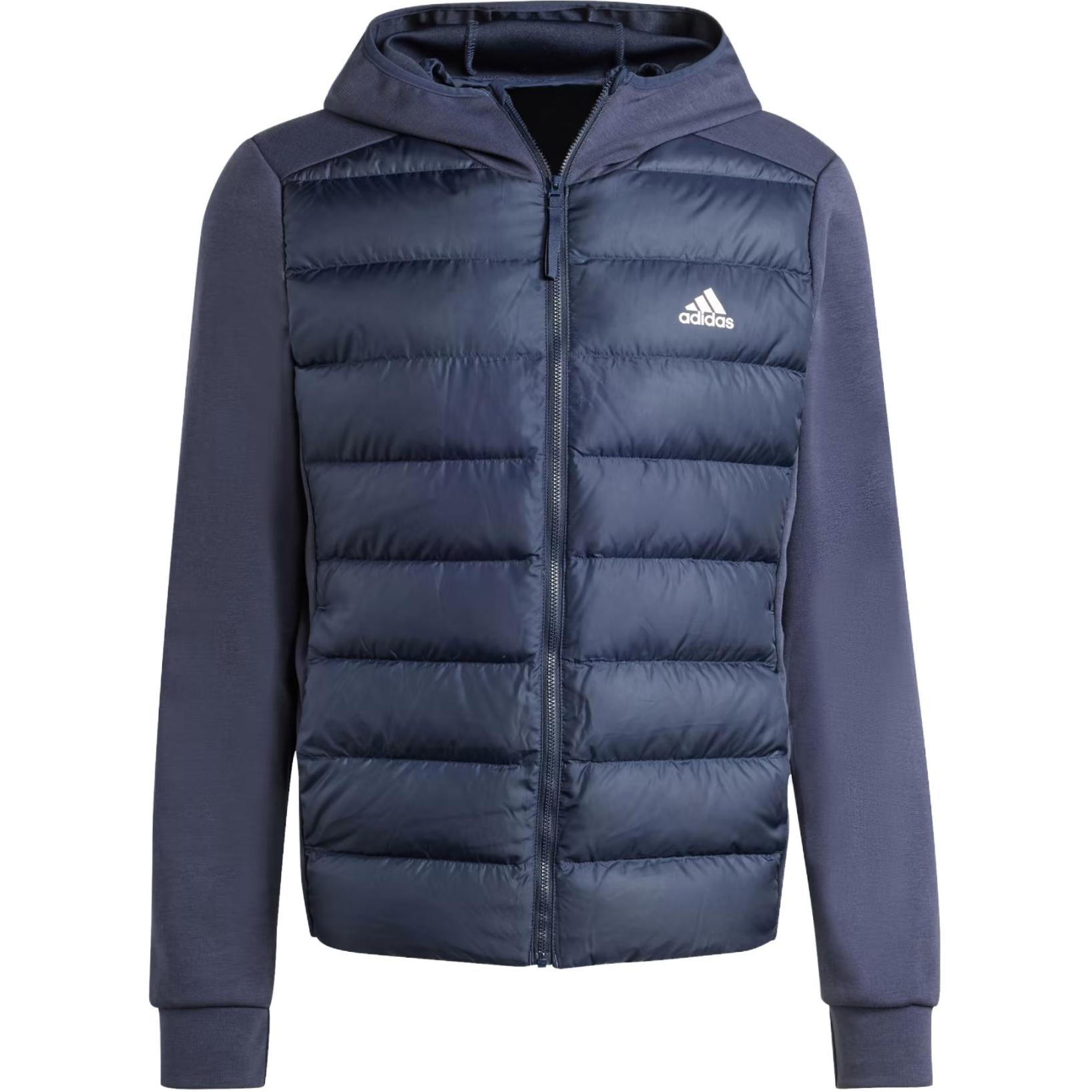 adidas Essentials Hybrid Down Hooded Jacket Ink Blue IK3224