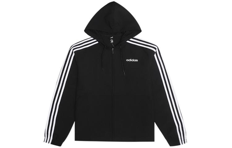 adidas Essentials Knit Hooded Jacket Black Fall Edition DQ3066