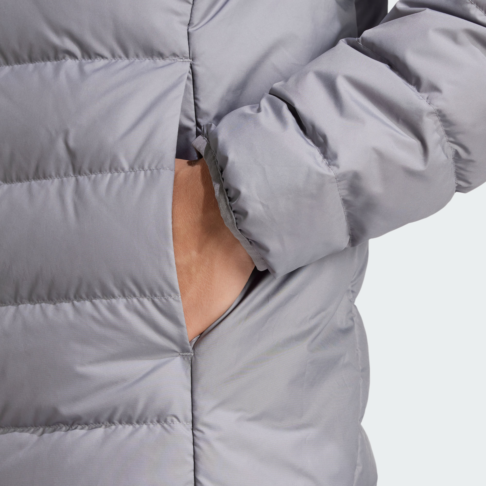 Details for adidas Essentials Lite Down  Grey Puffer Jacket Casual Sportswear. JN4340