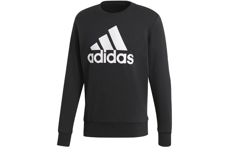 adidas Essentials Logo Crewneck Pullover Sweatshirt Black CD6275