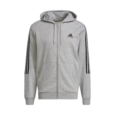 adidas Essentials Logo Hoodie Jacket Grey GK9586
