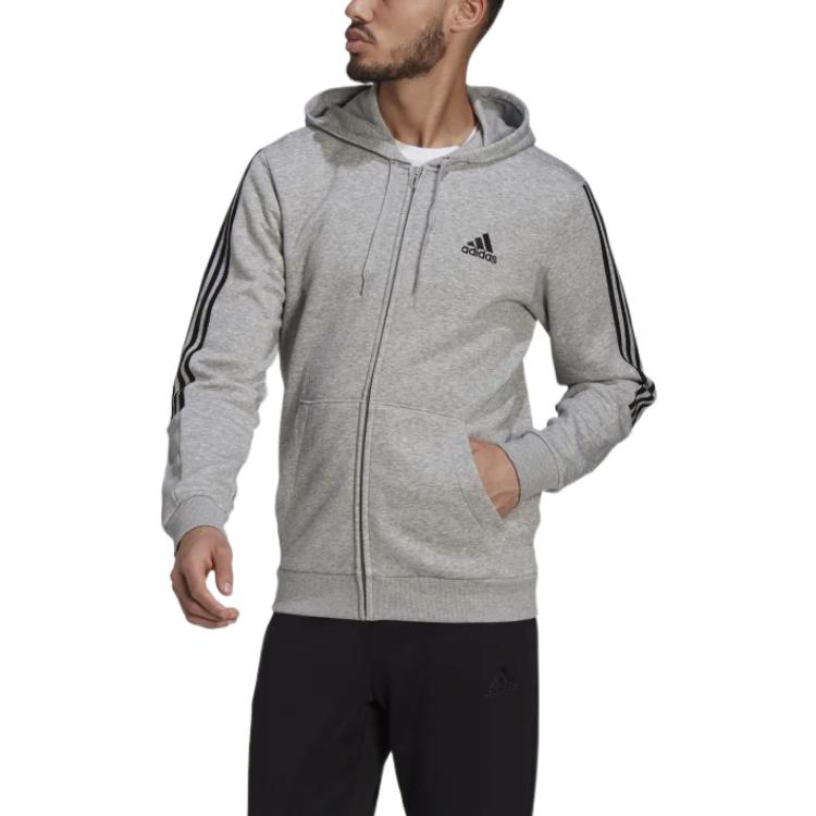 adidas Essentials Logo Hoodie Jacket Grey GK9586 圖 3