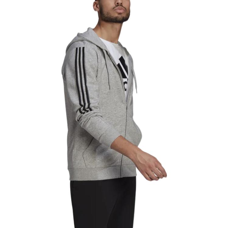 adidas Essentials Logo Hoodie Jacket Grey GK9586 圖 5