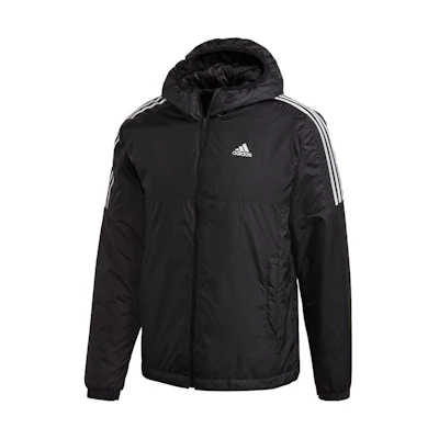 adidas ESSENTIALS Logo Print Hooded Zip Jacket Black GH4601-JAPAN