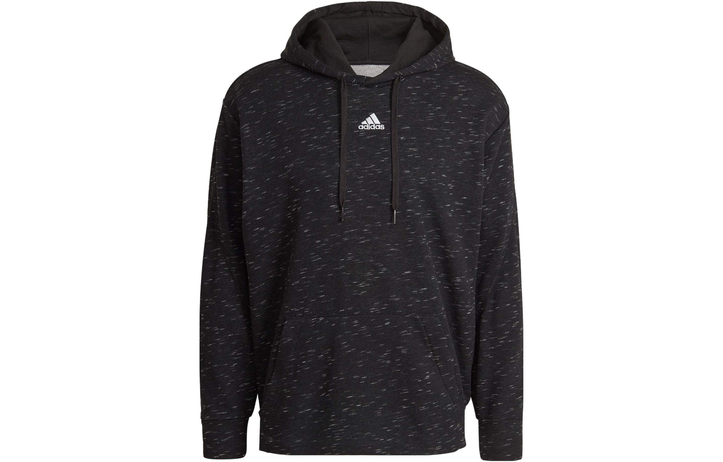 adidas Essentials Mélange Hoodie Metallic Black Pullover Sportswear HE1787