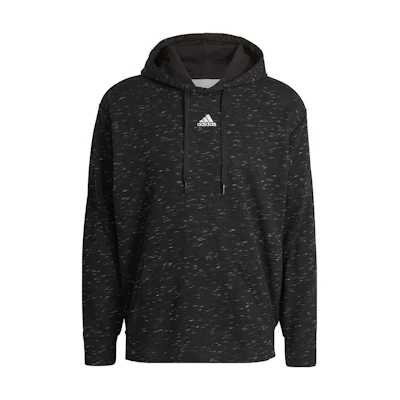 adidas Essentials Mélange Hoodie Metallic Black Pullover Sportswear HE1787