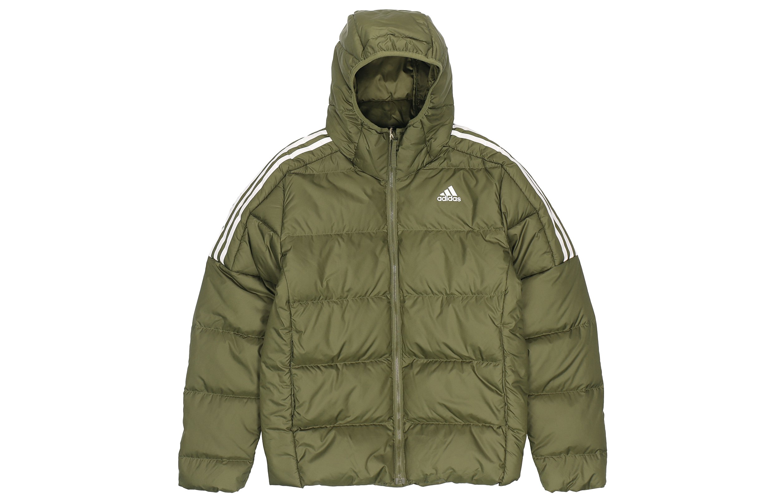 adidas Essentials Mid D H Jacket Olive Windproof Hooded Down Jacket. GT9138 圖 2