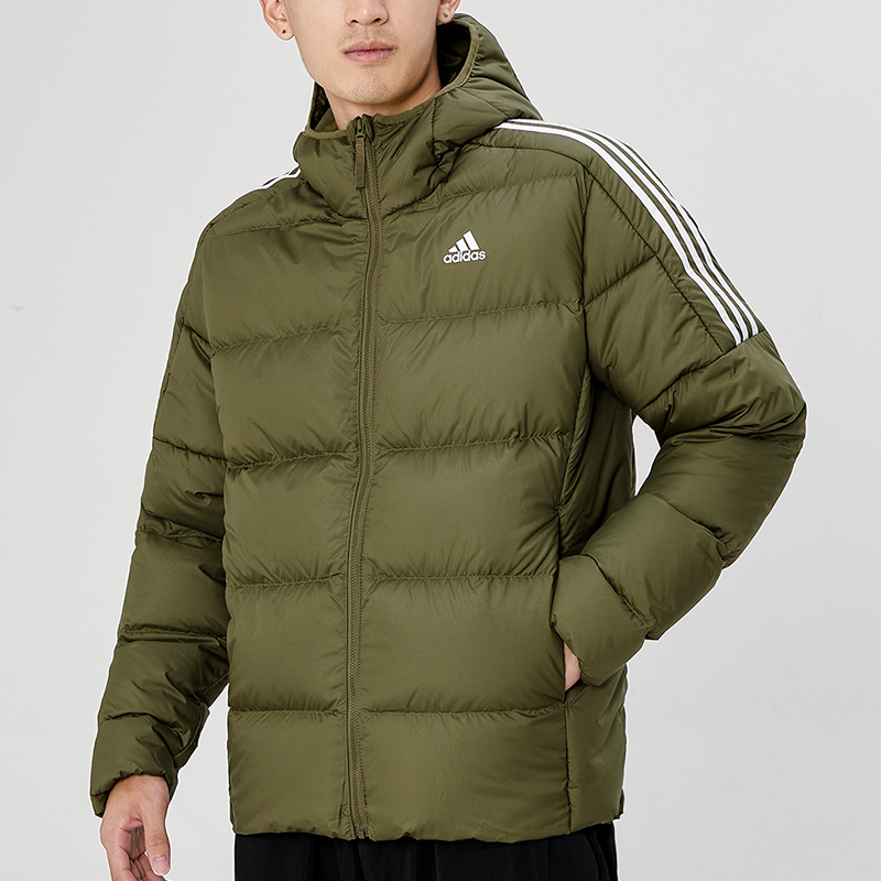 adidas Essentials Mid D H Jacket Olive Windproof Hooded Down Jacket. GT9138 圖 4