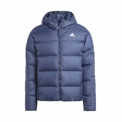 adidas Essentials Midweight Down Hooded Jacket Ink Blue Waterproof. IK3213