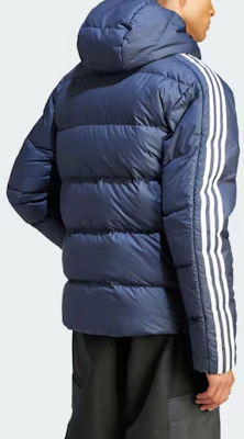 adidas Essentials Jaket Down Hoodie Tahan Air Biru Tinta. IK3213 Shop adidas Essentials Jaket Down Hoodie Tahan Air Biru Tinta. IK3213