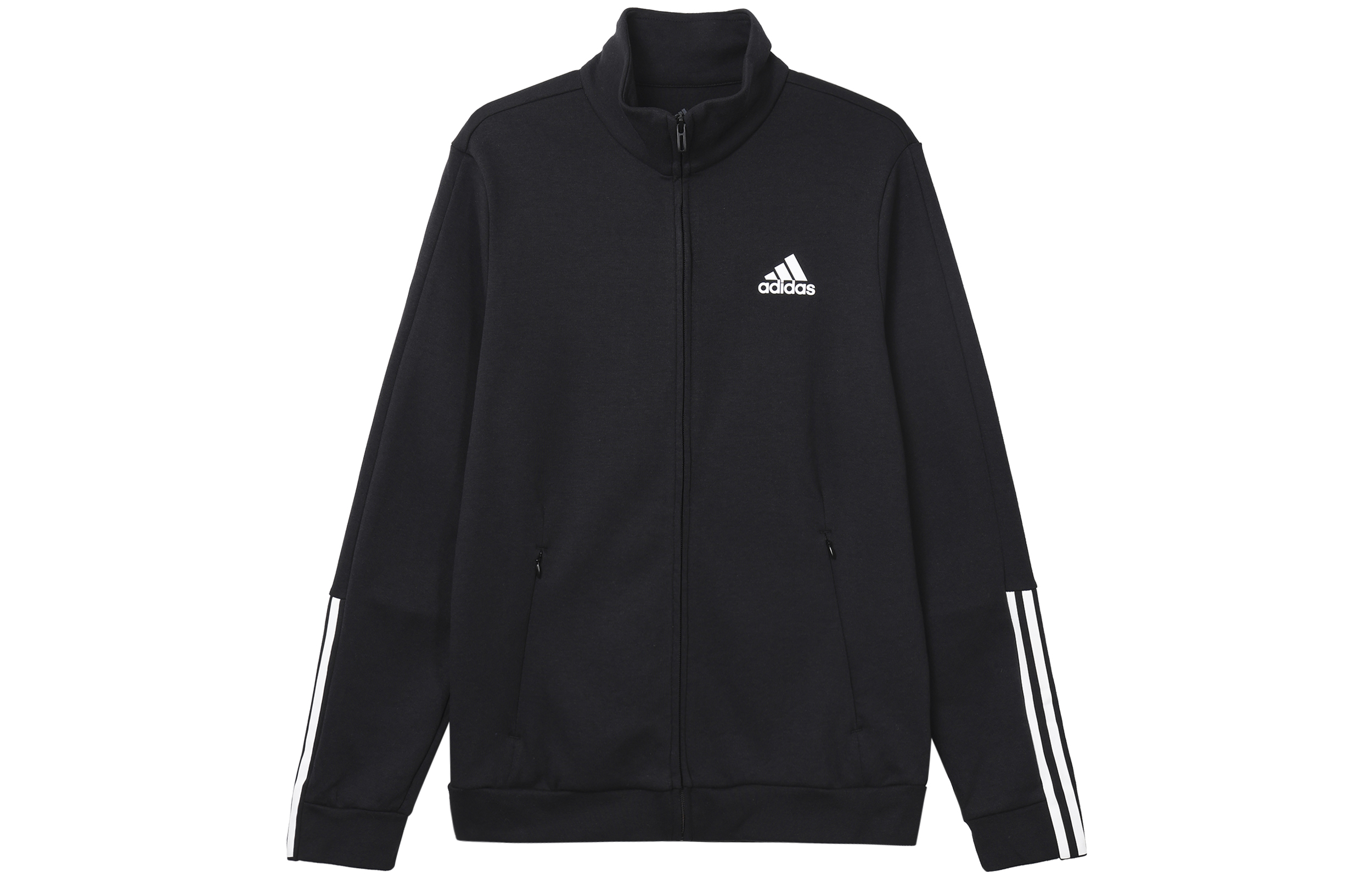 adidas Essentials Retro Striped Track Jacket Black Mens Casual Sportswear GV5338