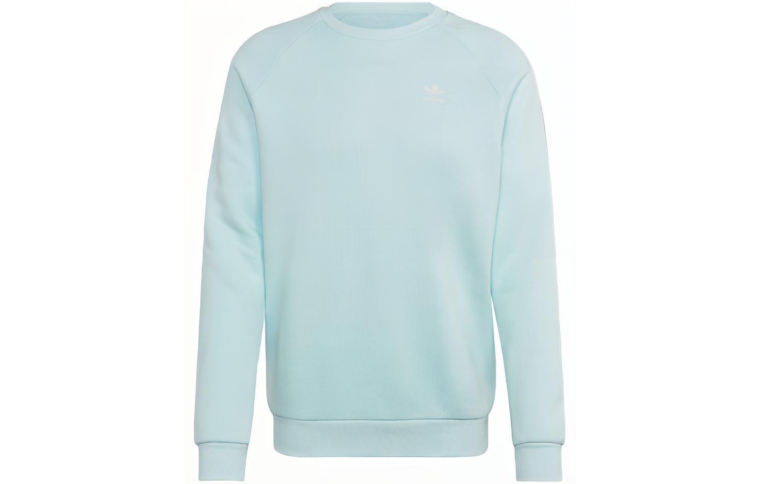 adidas Essentials Solid Logo Crewneck Sweatshirt Light Blue Long Sleeve HJ7990-JAPAN
