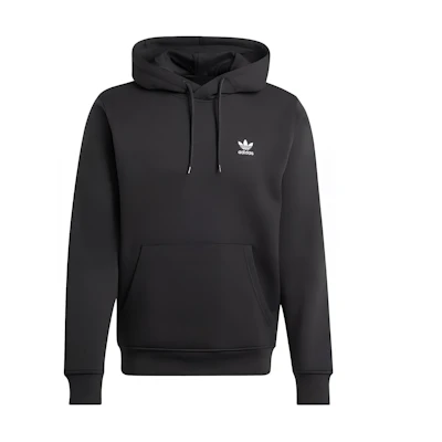 adidas Essentials Trefoil Black Sweatshirt Ribbed Cuffs Soft and Comfortable IY4930