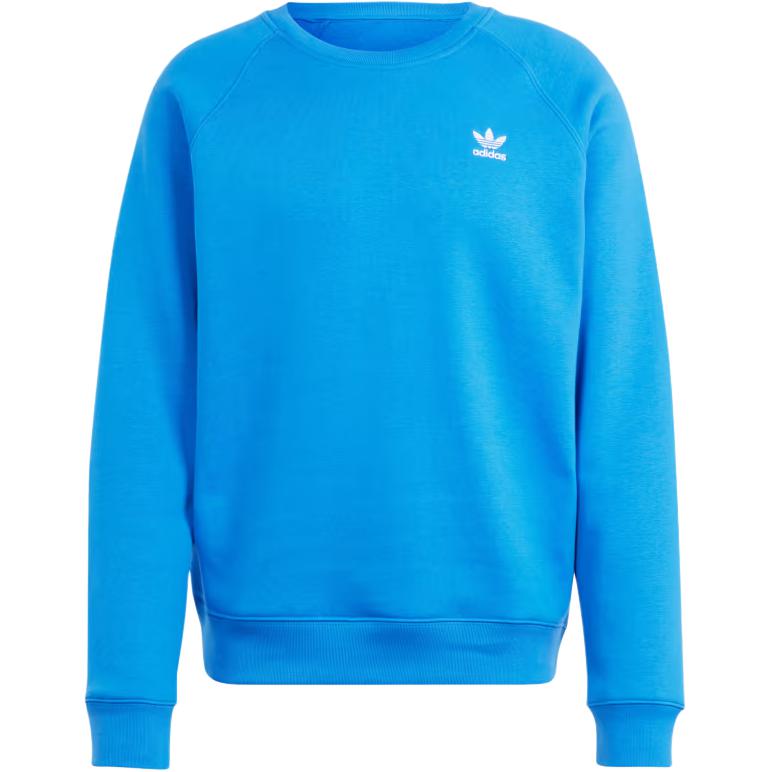 adidas Essentials Trefoil Crewneck Logo Fleece Sweatshirt Blue - Long Sleeve IR7781