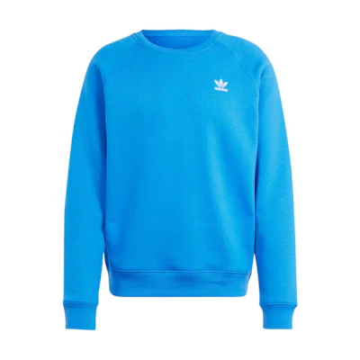 adidas Essentials Trefoil Crewneck Logo Fleece Sweatshirt Blue - Long Sleeve IR7781