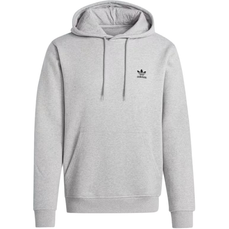 adidas Essentials Trefoil Hoodie Heather Gray Casual Pullover IY4920