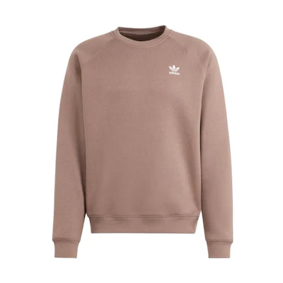 adidas ESSENTIALS Trefoil Logo Crewneck Sweatshirt Brown Long Sleeve IR7780