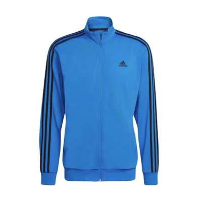 adidas Essentials Warm-Up Soft Logo Stripe Track Jacket Blue HE4400