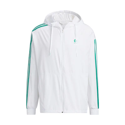 adidas Essentials Windbreaker 3-Stripes Colorblock Hoodie Jacket Unisex White IA4963