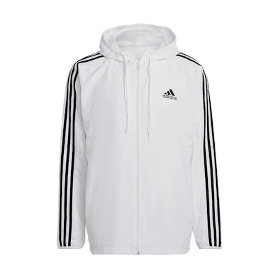 adidas Essentials Woven Windbreaker White Hooded Jacket H14625