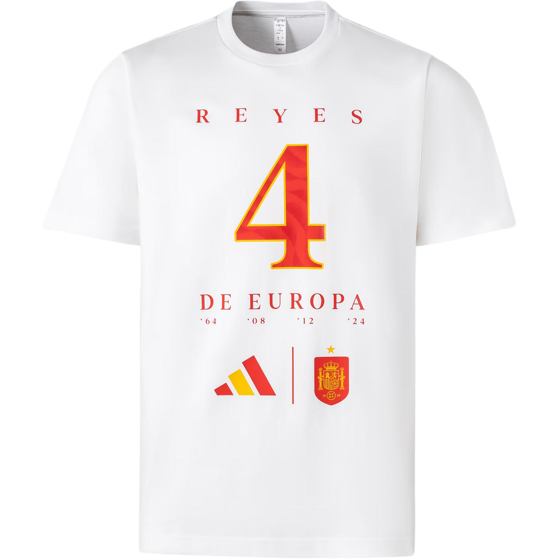 adidas EURO Winner Tee Spain Team Logo Graphic White Soccer T-Shirt. KA0565