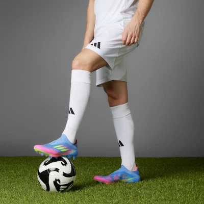 阿迪达斯F50+ FG天然草足球鞋 蓝色融合/明亮柠檬/明亮粉色 IE1250 3