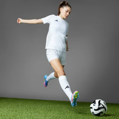 阿迪达斯F50+ FG天然草足球鞋 蓝色融合/明亮柠檬/明亮粉色 IE1250 1