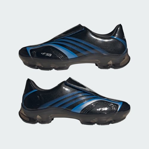 Sizing adidas F50 Adiframe 黑色/光芒藍/銀色金屬 足球鞋 KH6569