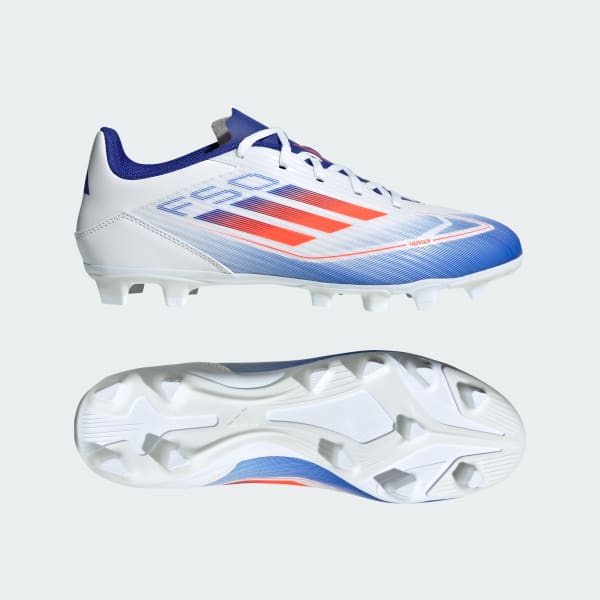 Buy Adidas F50 CLUB FxG 多地足球鞋 雲白/日照紅/清晰藍 IE0611