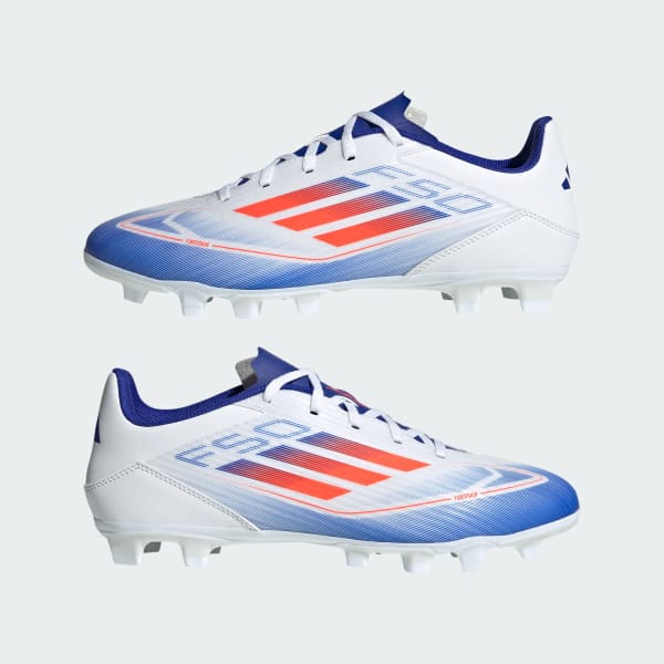 Cheap Adidas F50 CLUB FxG 多地足球鞋 雲白/日照紅/清晰藍 IE0611