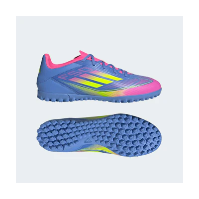 Adidas F50 Club TF Soccer Shoes Blue Fusion/Lucid Lemon/Lucid Pink