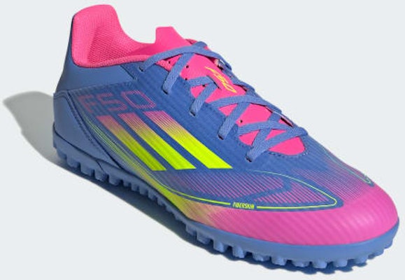 阿迪达斯 F50 Club TF 足球鞋 蓝色融合/明亮柠檬/明亮粉色 IE1223 Purchase 阿迪达斯 F50 Club TF 足球鞋 蓝色融合/明亮柠檬/明亮粉色 IE1223