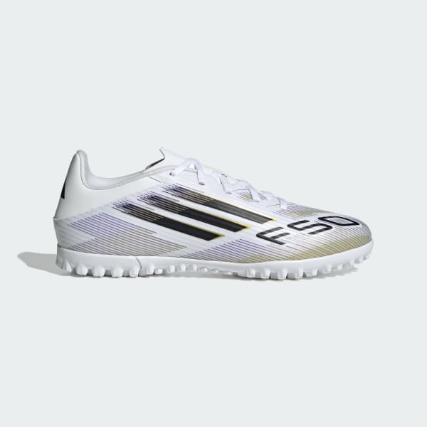 Order adidas F50 Club TF Zapatillas de Entrenamiento Blanco/Negro/Dorado Metalizado JR4387