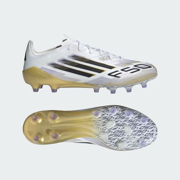 Adidas F50 Elite AG Artificial Turf Soccer Cleats Cloud White/Core Black/Gold Metallic JR2119