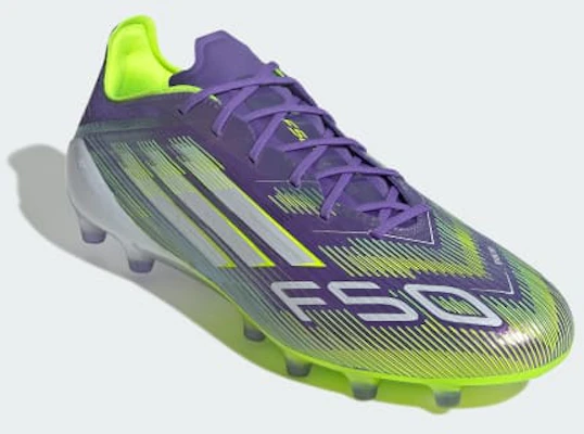 Adidas F50 Elite AG Soccer Cleats Purple Rush/Cloud White/Lucid Lemon JH7638 Details for Adidas F50 Elite AG Soccer Cleats Purple Rush/Cloud White/Lucid Lemon JH7638