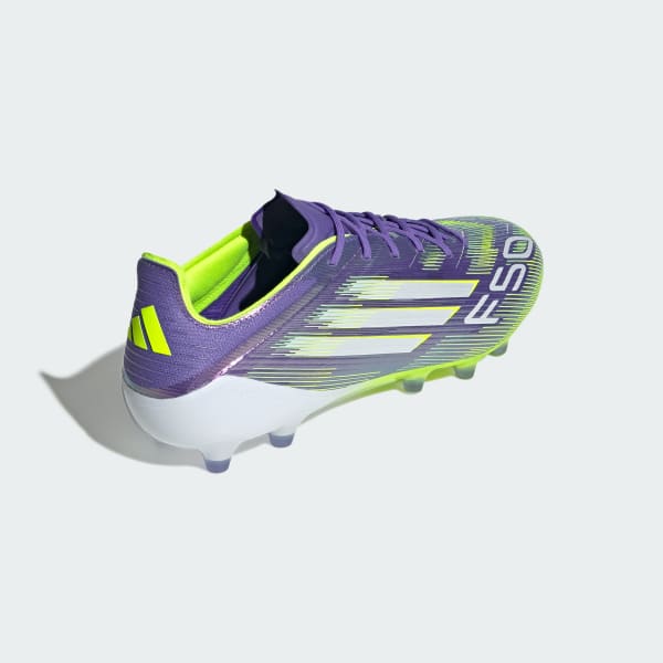 Sizing Adidas F50 Elite AG Soccer Cleats Purple Rush/Cloud White/Lucid Lemon JH7638