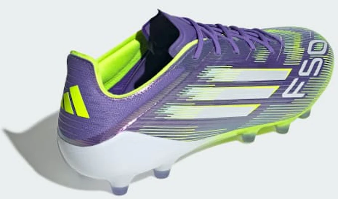 Adidas F50 Elite AG Soccer Cleats Purple Rush/Cloud White/Lucid Lemon JH7638 Sizing Adidas F50 Elite AG Soccer Cleats Purple Rush/Cloud White/Lucid Lemon JH7638