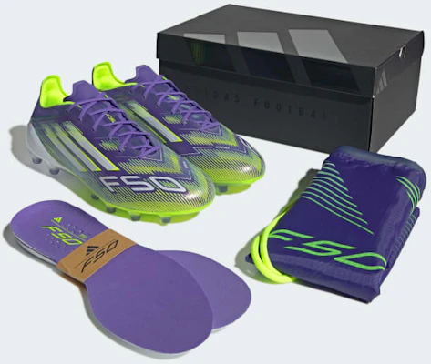 Adidas F50 Elite AG Soccer Cleats Purple Rush/Cloud White/Lucid Lemon JH7638 2