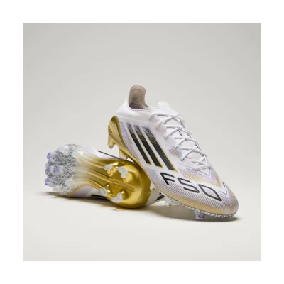 Adidas F50 Elite FG Soccer Cleats Cloud White/Core Black/Gold Metallic