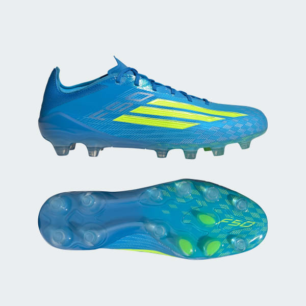 adidas F50 Elite HG/AG Hard Ground Football Boots for Turf, Artificial & Natural Grass. Lucid Ray Blue/Team Solar Yellow 2/Lucid Aquamarine JR6465