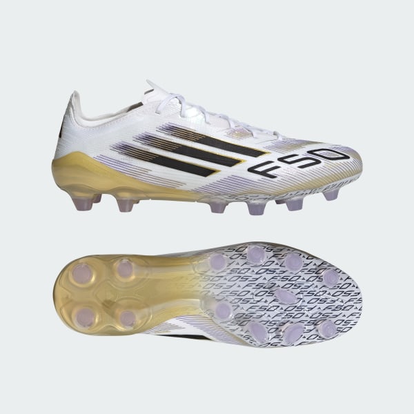 Adidas F50 Elite HG/AG Japan Turf/Artificial Grass Soccer Cleats Cloud White/Core Black/Gold Metallic JR1701