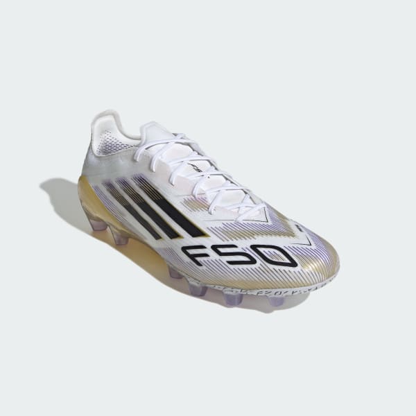 Details for Adidas F50 Elite HG/AG Sepatu Bola Jepang Turf Rumput Putih/Hitam/Gold. JR1701