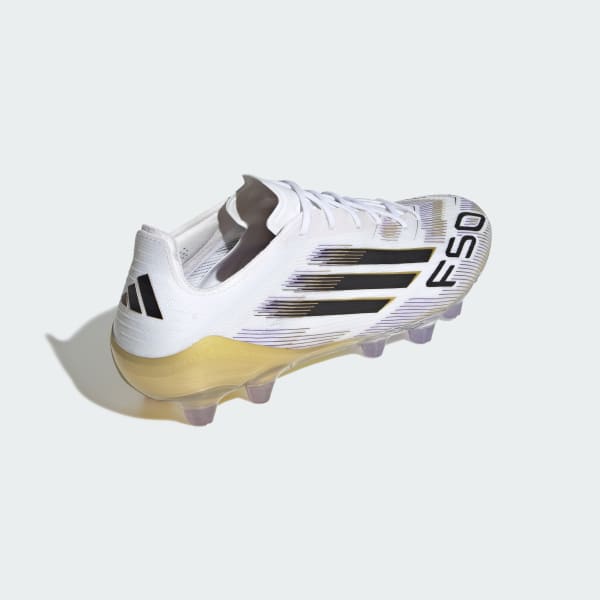 Sizing Adidas F50 Elite HG/AG Sepatu Bola Jepang Turf Rumput Putih/Hitam/Gold. JR1701