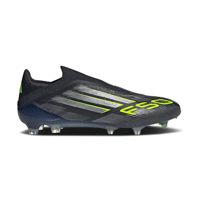 Adidas F50 Elite Laceless FG Soccer Cleats Core Black/Iron Metallic/Lucid Lemon